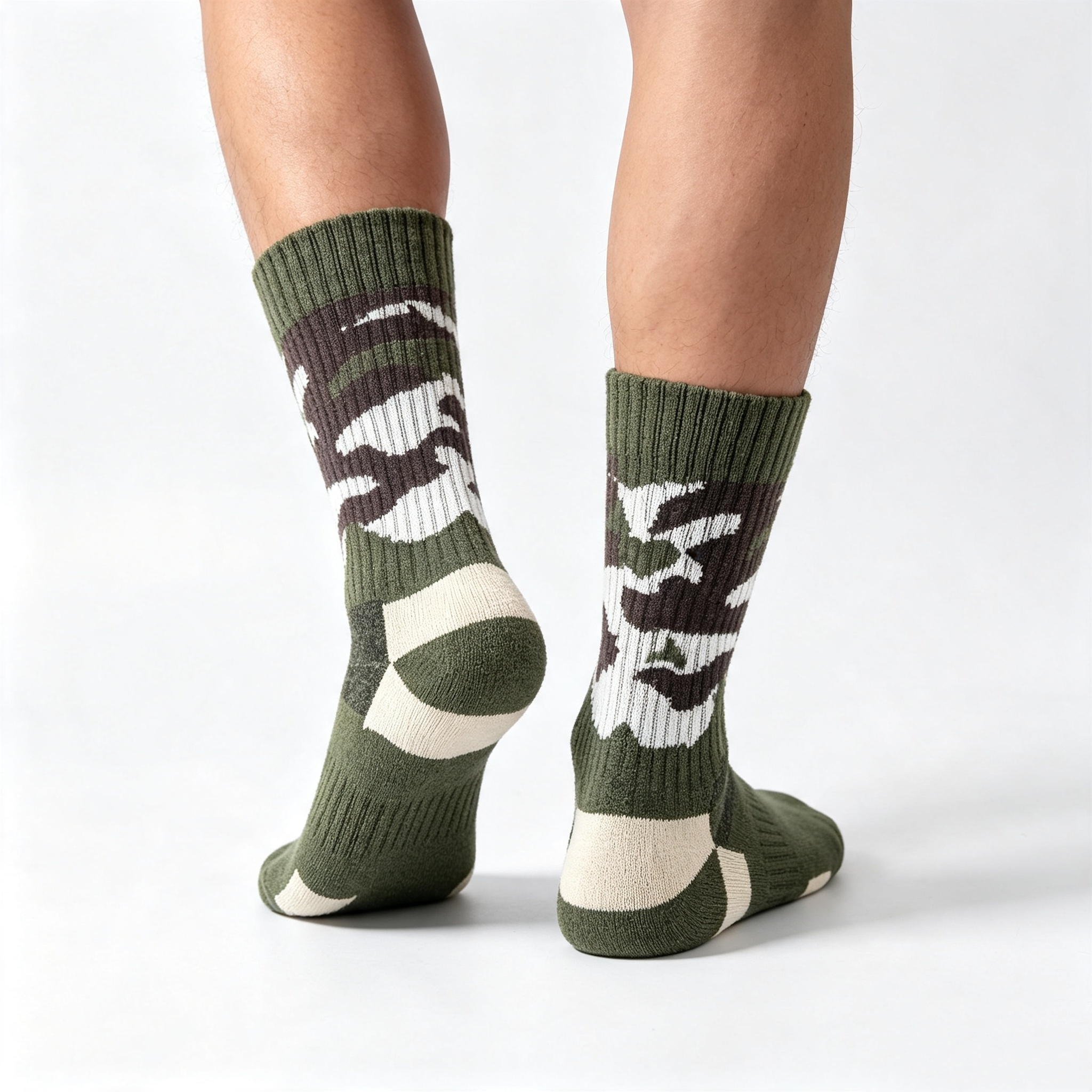 Men’s Army Green Camouflage Crew Socks - Image 4