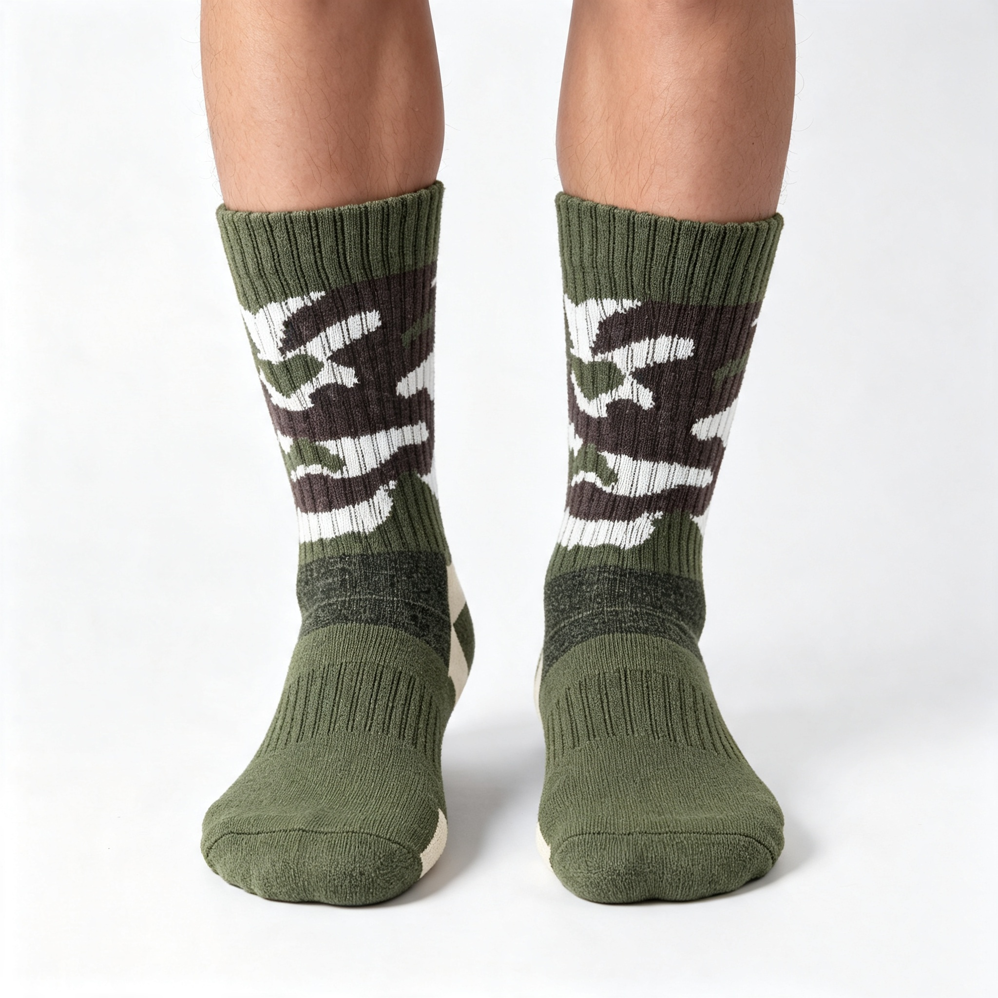 Men’s Army Green Camouflage Crew Socks - Image 3