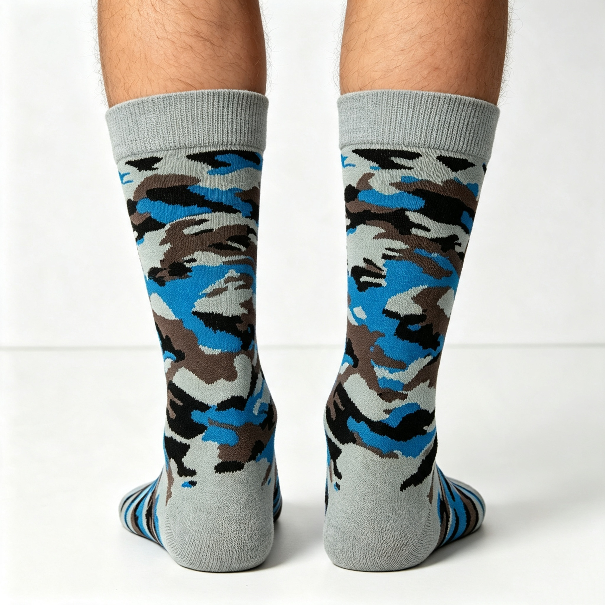 Aqua Blue Tactical Camouflage Crew Socks - Image 4