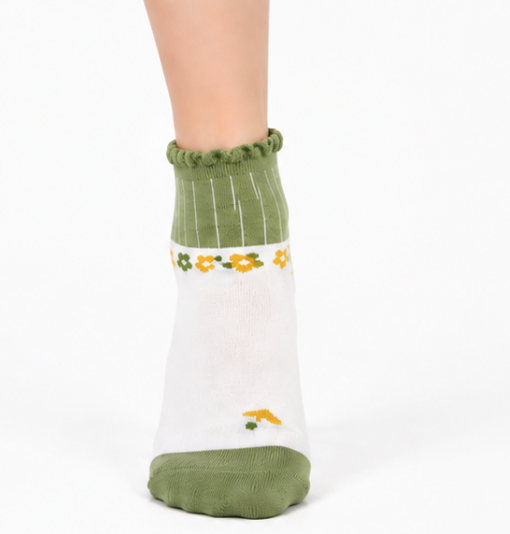 Kids Floral Ruffle Ankle Socks - Image 3