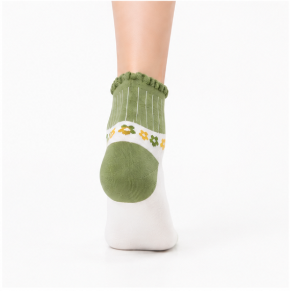 Kids Floral Ruffle Ankle Socks - Image 4