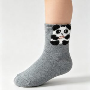 Kids’ Bear & Cherry Anti-Slip Crew Socks