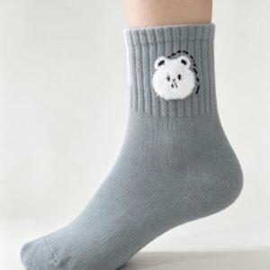 Women’s Cute Animal Patch Crew Socks