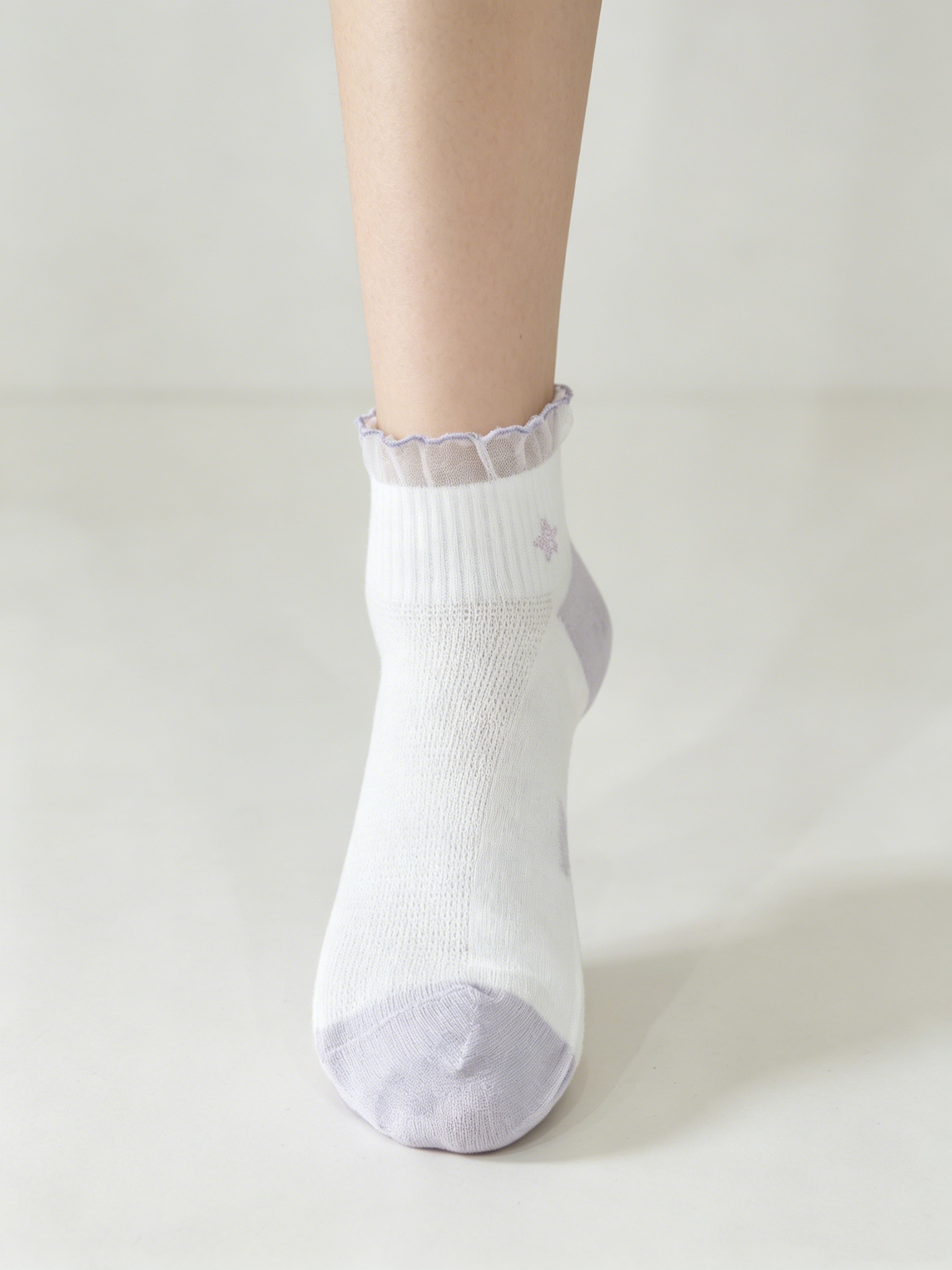 Women’s Ruffle Mesh Ankle Socks - Image 2