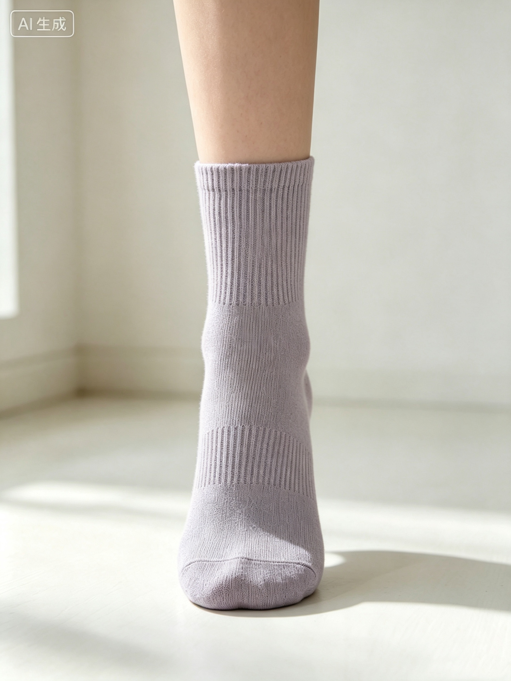 Women’s Letter Logo Ribbed Crew Socks - Image 3