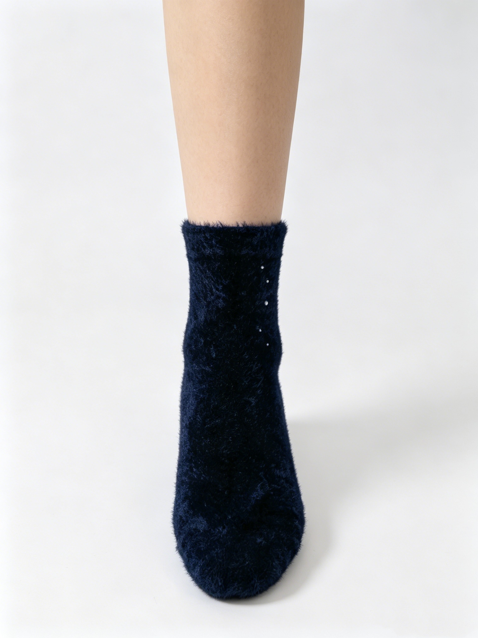 Mink Fleece Women's Socks with Rhinestone Detail - Image 3