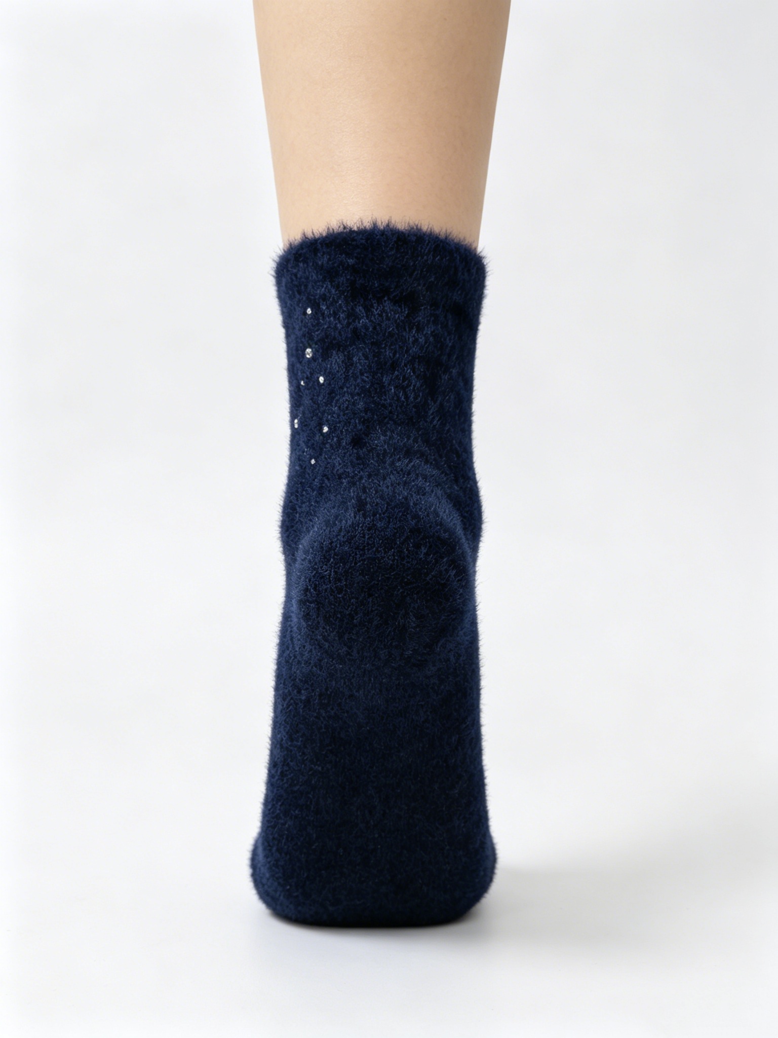Mink Fleece Women's Socks with Rhinestone Detail - Image 4