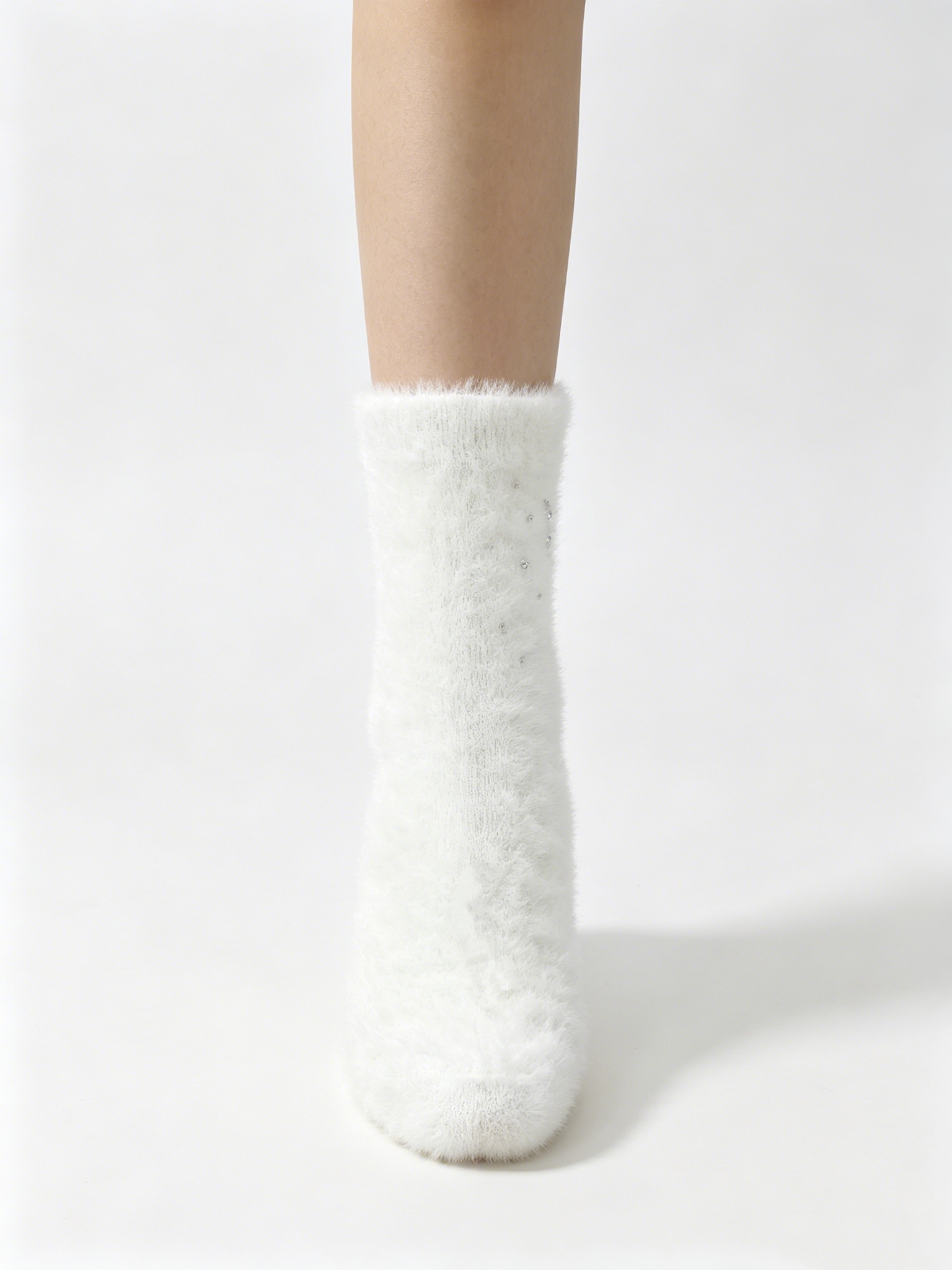 Mink Fleece Women's Socks with Rhinestone Detail - Image 8