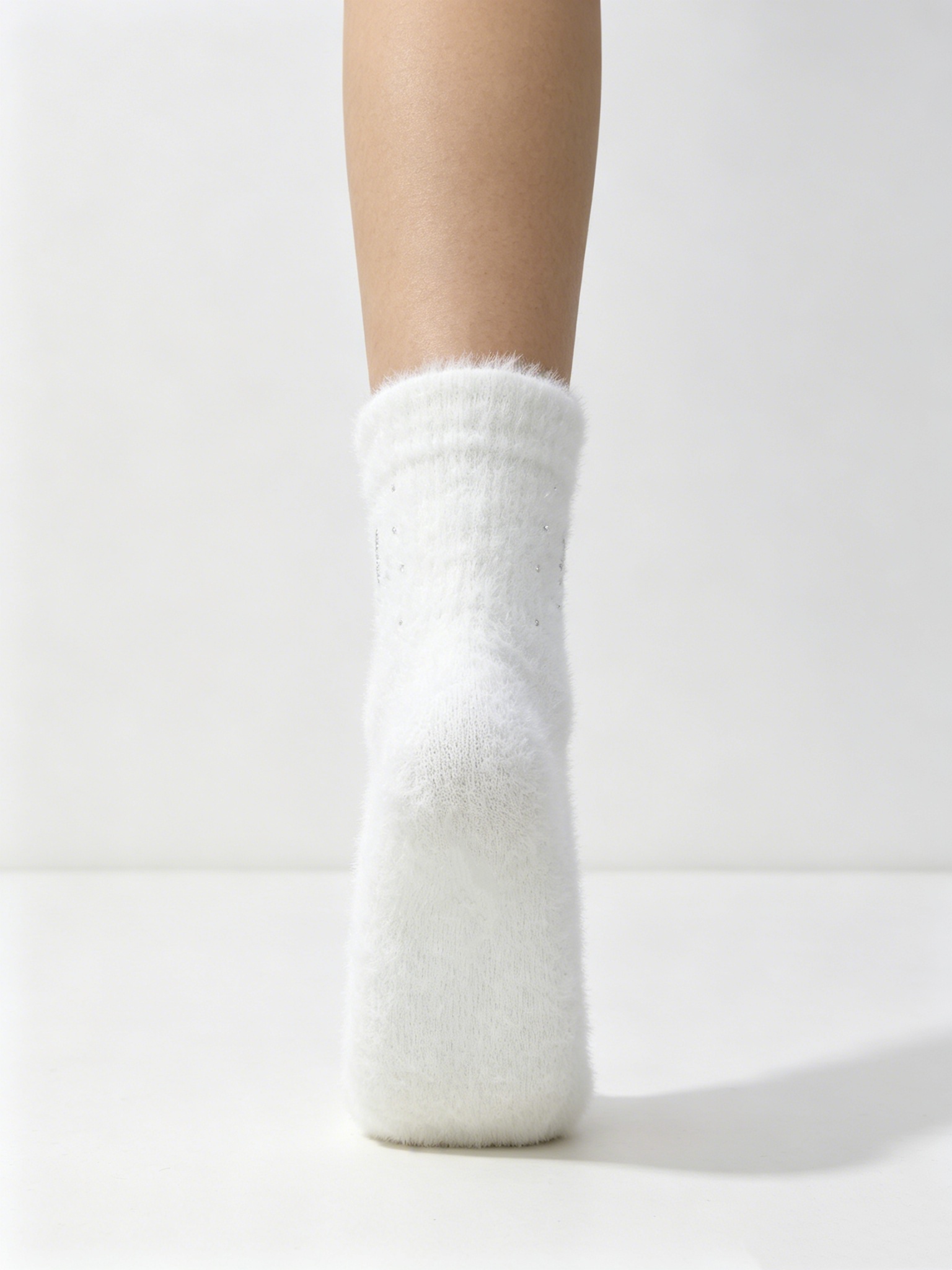 Mink Fleece Women's Socks with Rhinestone Detail - Image 6
