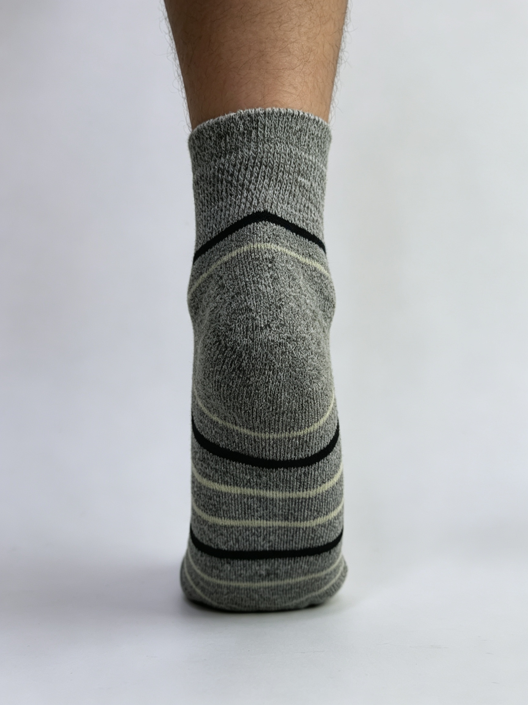 Grey Stripe Diabetic Comfort Socks - Image 2