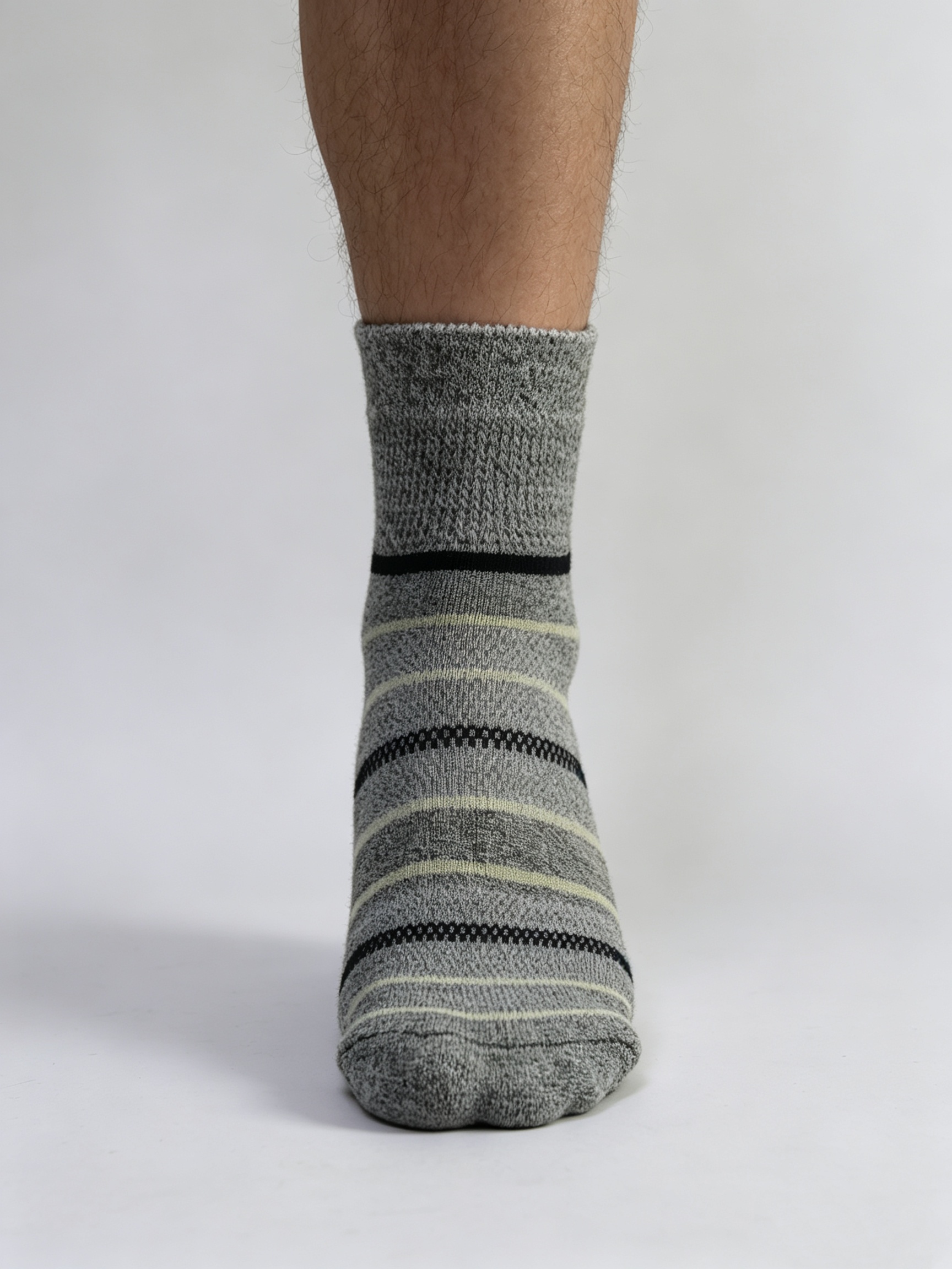 Grey Stripe Diabetic Comfort Socks - Image 3