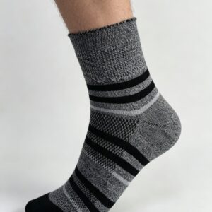 Charcoal Stripe Diabetic Comfort Socks