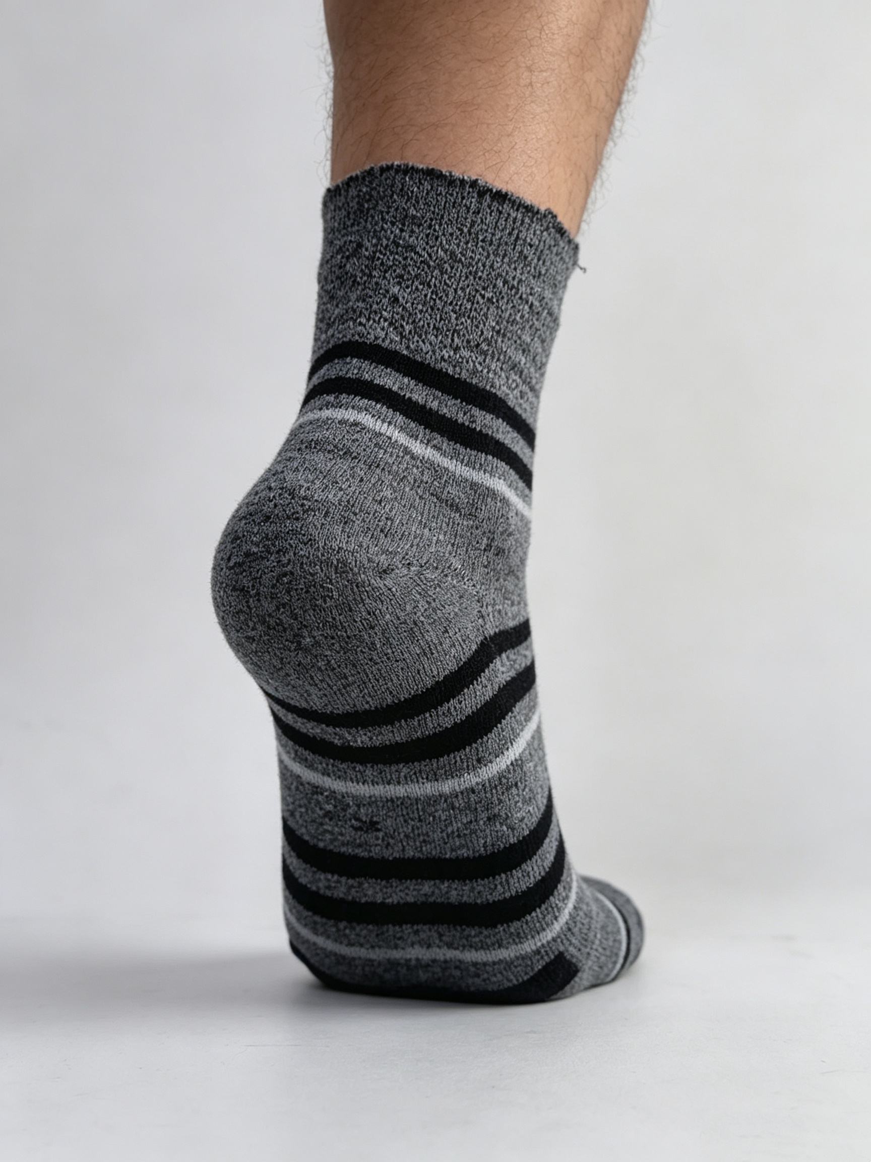 Charcoal Stripe Diabetic Comfort Socks - Image 2