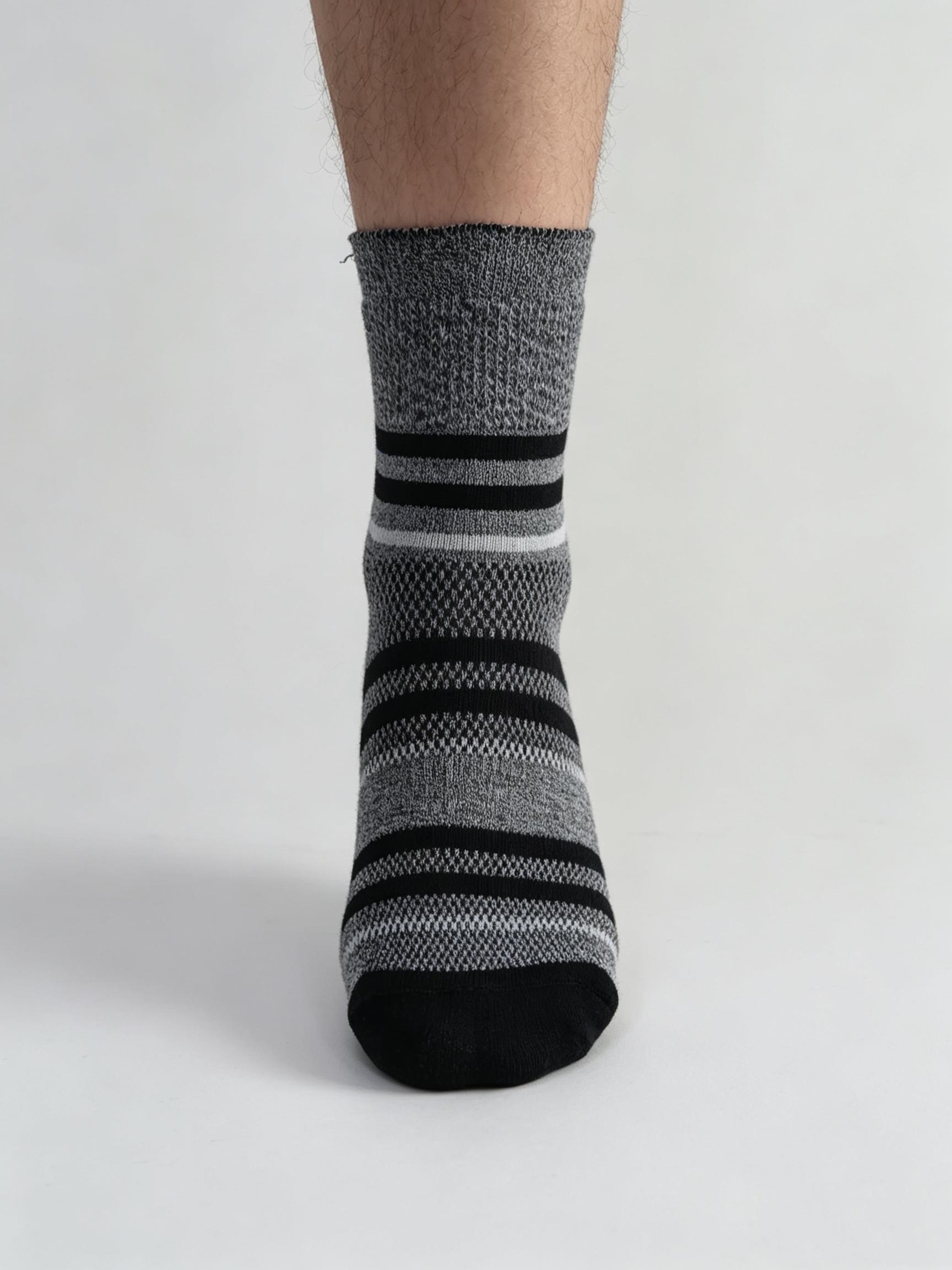 Charcoal Stripe Diabetic Comfort Socks - Image 3
