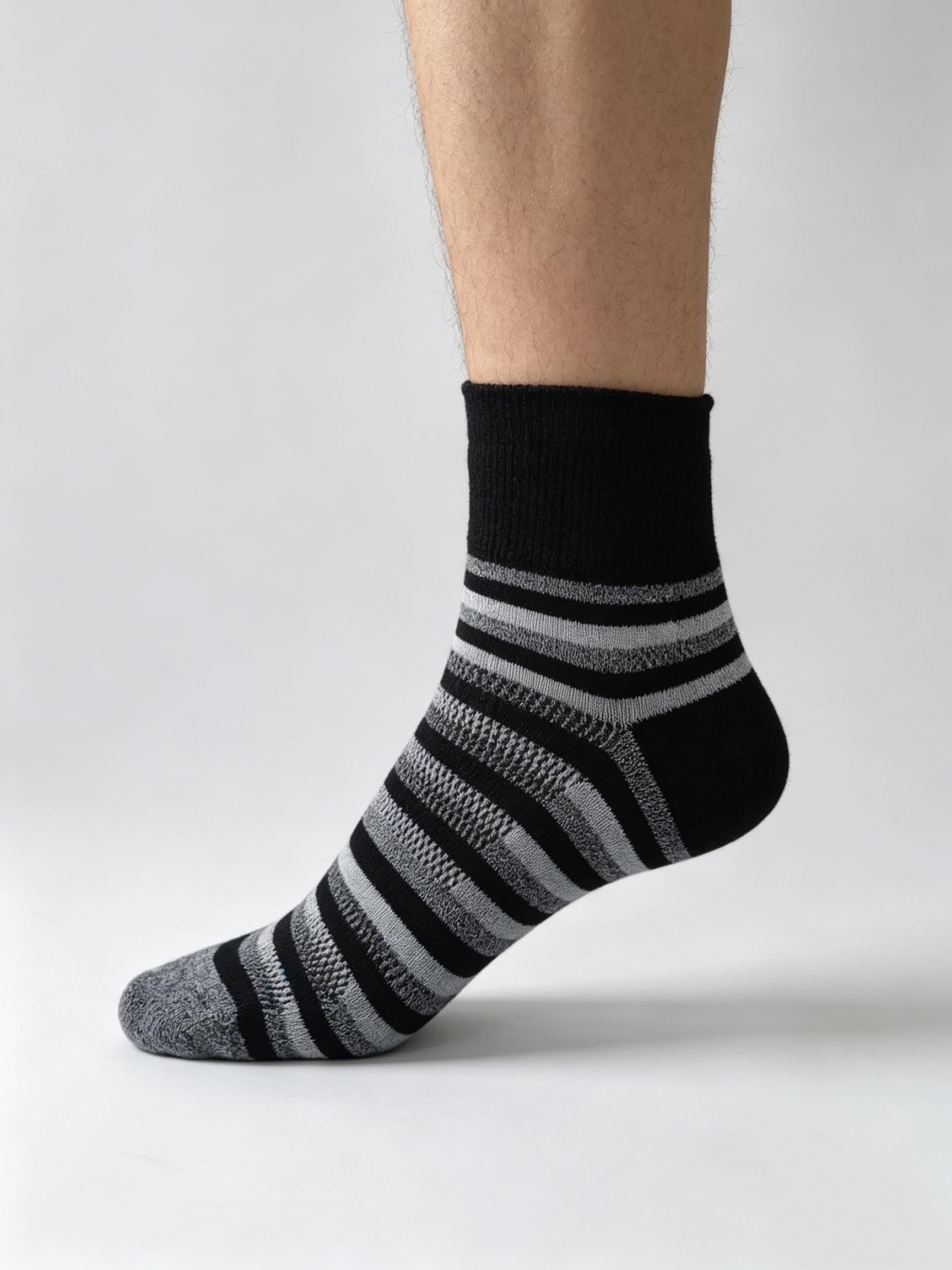 Charcoal Stripe Diabetic Comfort Socks - Image 4