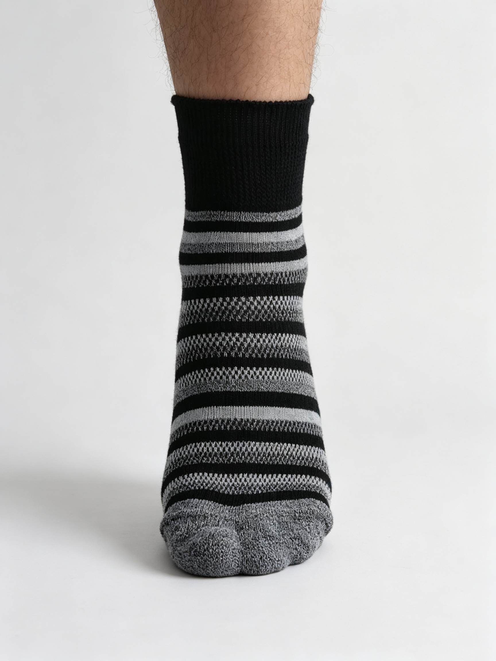 Charcoal Stripe Diabetic Comfort Socks - Image 9