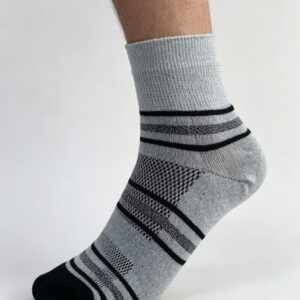 Light Grey Stripe Diabetic Comfort Socks
