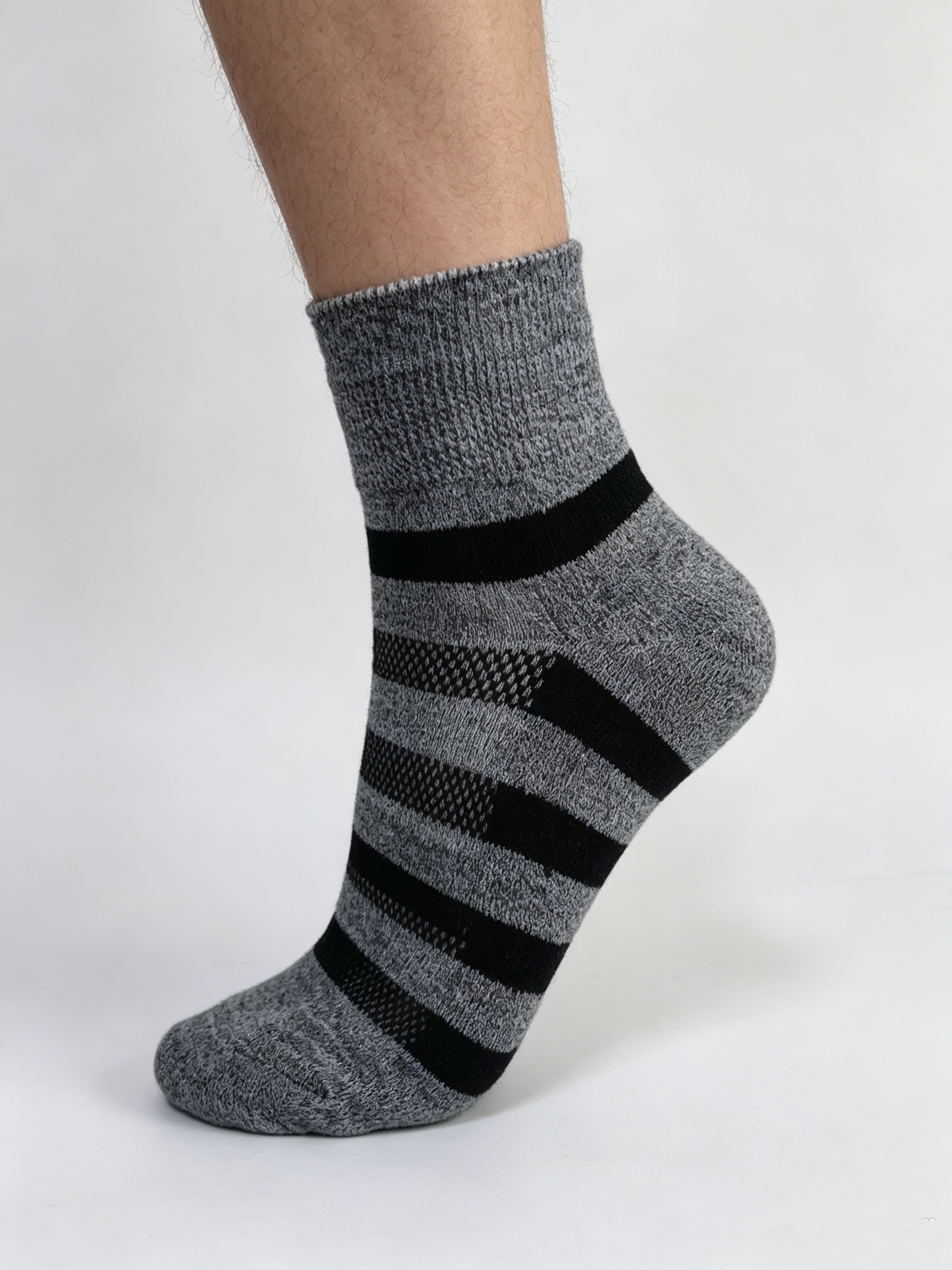Charcoal Stripe Diabetic Comfort Socks - Image 7