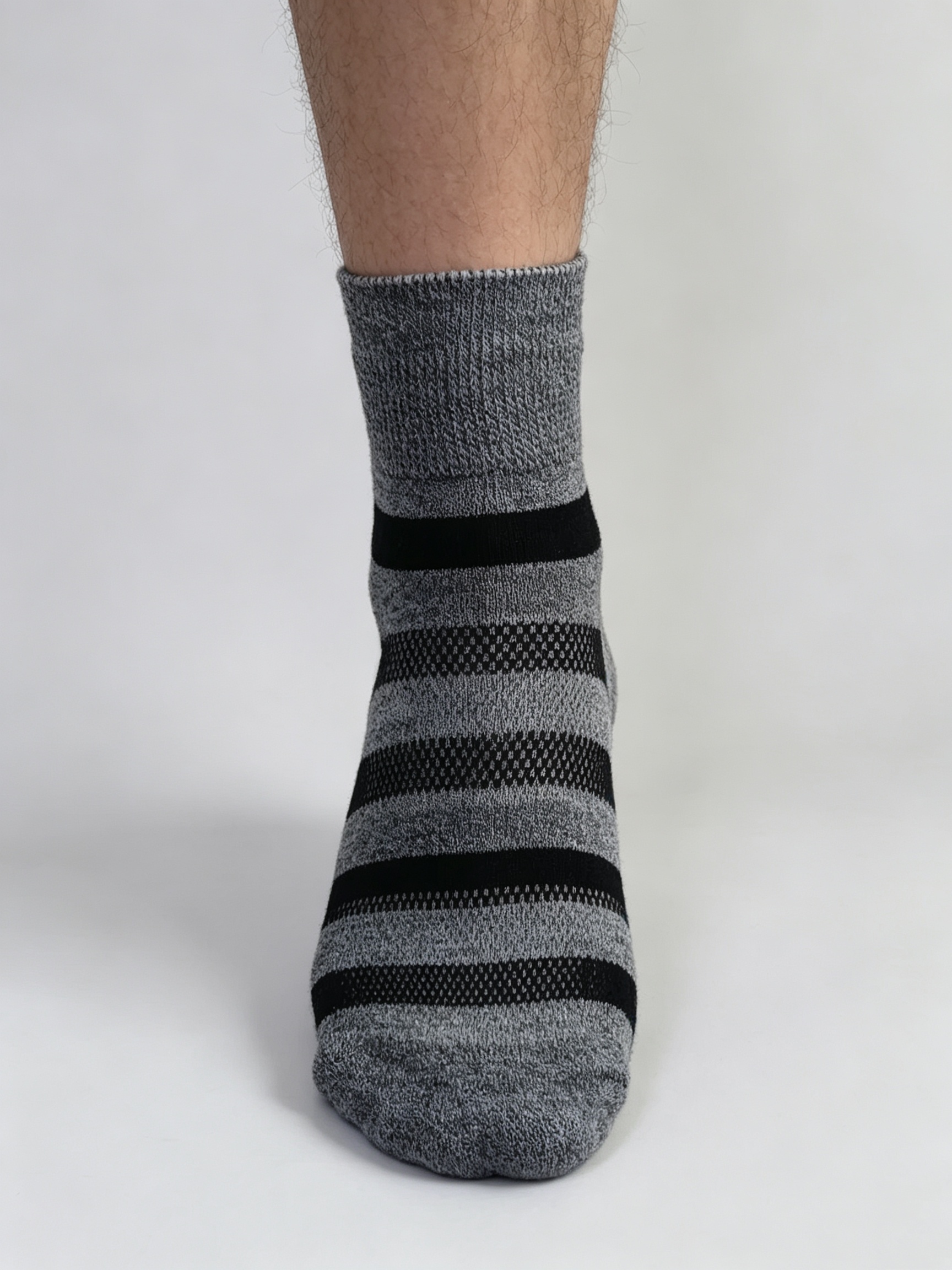 Charcoal Stripe Diabetic Comfort Socks - Image 6