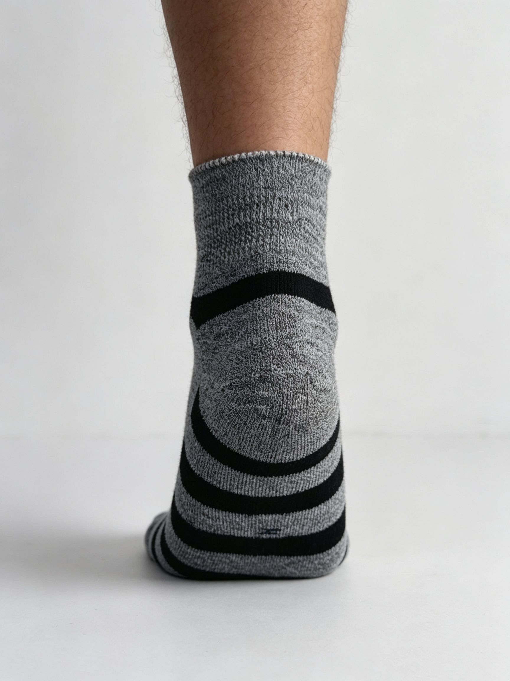 Charcoal Stripe Diabetic Comfort Socks - Image 5